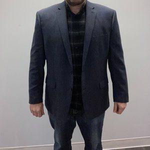 Men's 48R Blue Check Suit Jacket